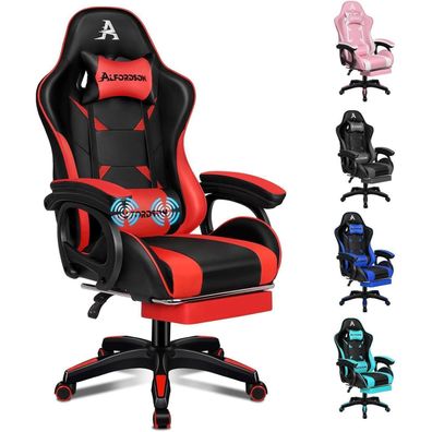 Alfordson Bürostuhl Massage-Lendenkissen ergonomisch Drehstuhl höhenverstellbar