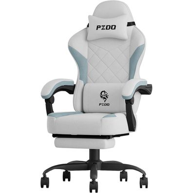 Ergonomischer Bürostuhl mit Fußstütze und Lendenwirbelstütze, Gaming Stuhl 150kg