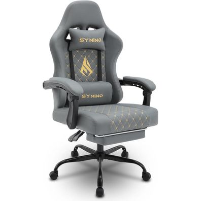 Symino Gaming Stuhl Racing Gamer Stuhl mit Lendenwirbelstütze und Fußstütze