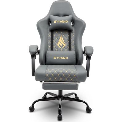 Symino Gaming Stuhl Racing Style 200 kg Belastbarkeit Vintage PU Leder Fußstütze