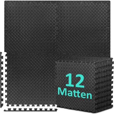 Bodenschutzmatte Fitness Set 12/24/48 Puzzlematte EVA Sportmatte Gymnastikmatte