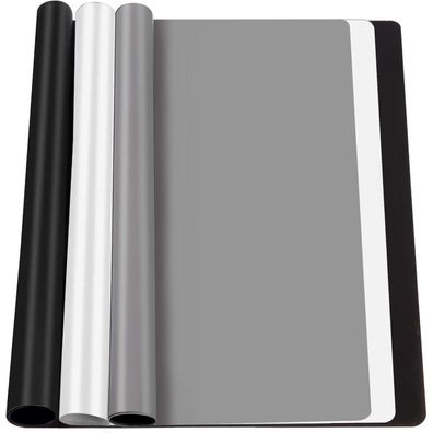 3er Set Silikonmatte 30x40 cm Antihafte Arbeitsmatte Dunkelgrau Weiß Schwarz