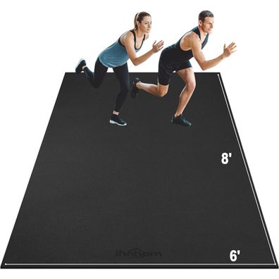 Bodenschutzmatte Fitnessgeräte rutschfest 243x182x0,7cm Schwarz