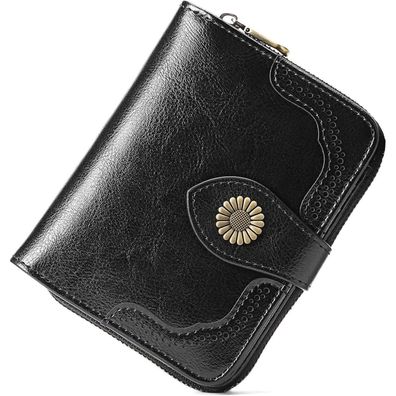 Sendefn RFID-Block Geldbörse Damen Klein Schwarz led brieftasche
