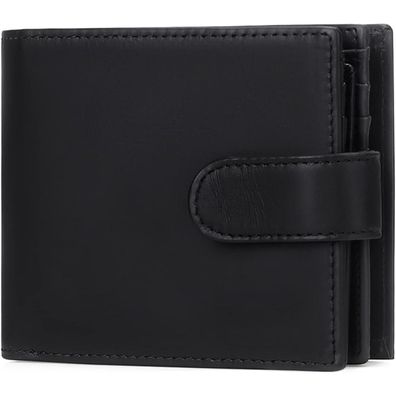 Herren Geldbörse RFID Schutz Leder Bifold Wallet Münzfach Reißverschluss