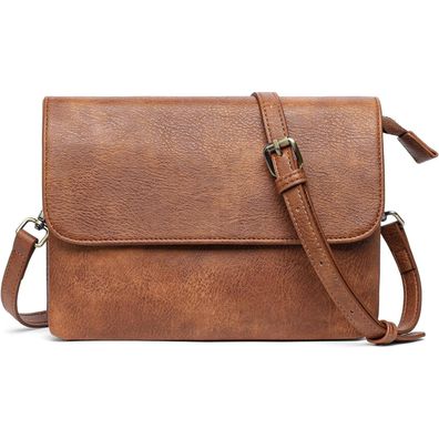 Damen Umhängetasche Crossbody PU-Leder Retro-braun