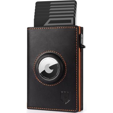 Dodensha MagSnap Airtag Wallet Herren RFID Kartenetui Smart Wallet SchwarzOrange