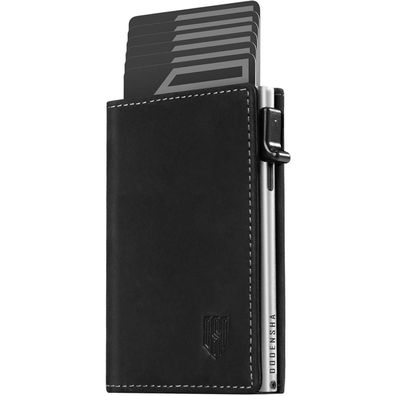 Dodensha MagSnap Slim Wallet Herren RFID Münzfach SchwarzSilber
