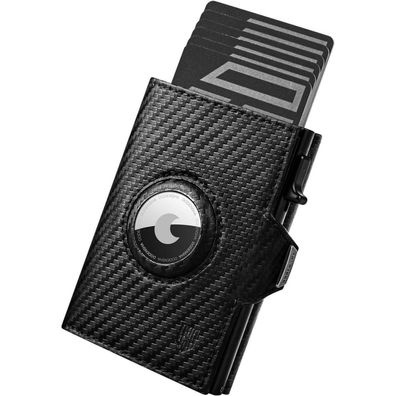 Dodensha Herren RFID Slim Wallet mit Münzfach aus italienischem Leder