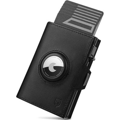 Dodensha Herren Geldbörse RFID Slim Wallet mit Münzfach Schwarz
