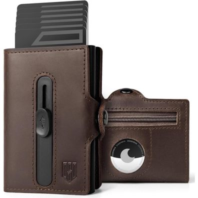 Dodensha Airtag Kartenetui RFID Schutz Herren Geldbörse POP UP Slim Wallet