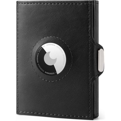 Airtag Mini Geldbörse RFID Münzfach Herren Slim Wallet Schwarz