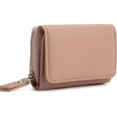 Damen Trifold Leder Geldbörse mit 6 Kartenfächern Rosa