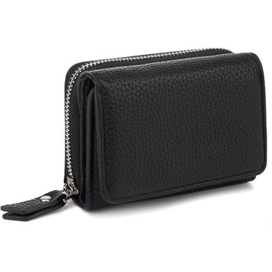Chaofanxi Trifold Portemonnaie Damen Klein Schwarz