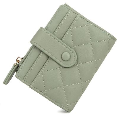 Damen Geldbörse Klein Bifold Leder Portemonnaie Mehrere Fächer Grün