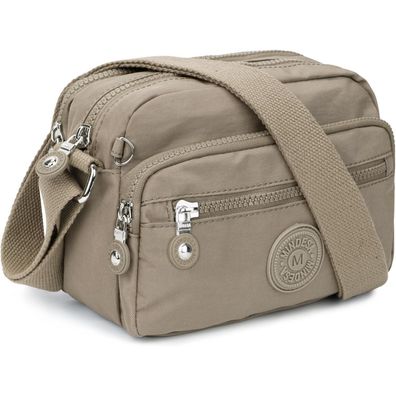 TEUEN Kleine Schultertasche Damen Leichte Wasserdichte Umhängetasche Nylon Khaki