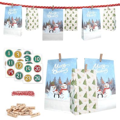 Adventskalender 2024 Papiertüten Basteln Selber Befüllen Kinder