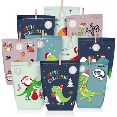 Adventskalender Dinosaurier 24 Große Geschenktüten Selbstbefüllen