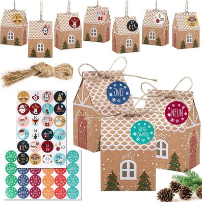 Adventskalender zum Befüllen DIY Weihnachtskalender 2023 Häuschen