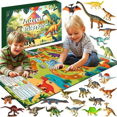 Dinosaurier Adventskalender Weihnachts Countdown Geschenkbox 24 Figuren