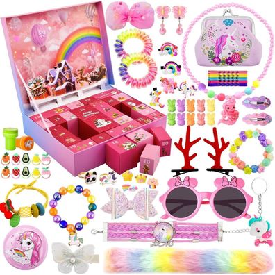 Adventskalender 2024 Kinder Mädchen Prinzessin Haaraccessoires 24 Tage Countdown