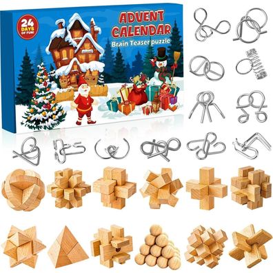 Adventskalender 2024 Knobelspiele für Kinder Erwachsene Weihnachtsgeschenke