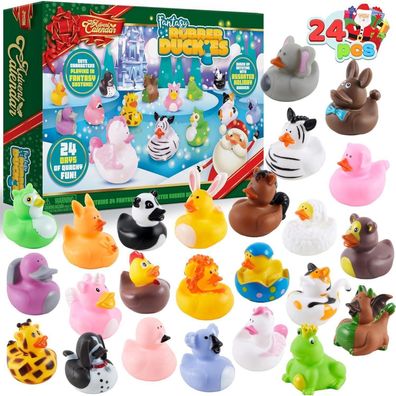 JOYIN 24 Tage Weihnachten Adventskalender 2024 mit Tiergummis für Kinder