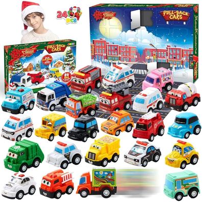JOYIN Kinder Adventskalender Weihnachten 24 Tage Countdown Pull Back Auto