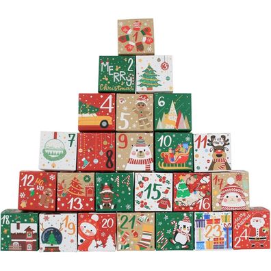 Adventskalender zum Befüllen DIY 2024 Weihnachtskalender Geschenkboxen Kinder