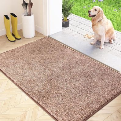 Schmutzfangmatte Innen 80x120 cm Braun rutschfest waschbar trocken inklusive