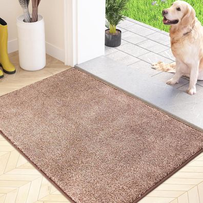 Schmutzfangmatte 50x80cm rutschfest waschbar Sauberlaufmatte Braun