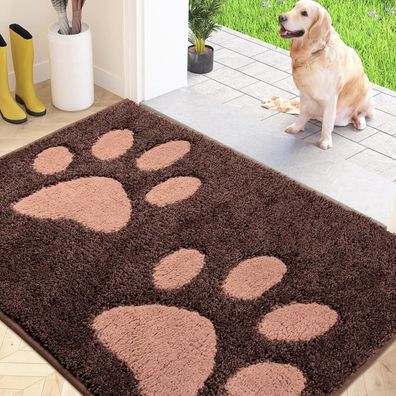 Schmutzfangmatte 80x120 cm waschbar Fußmatte rutschfest wasserdicht Braun