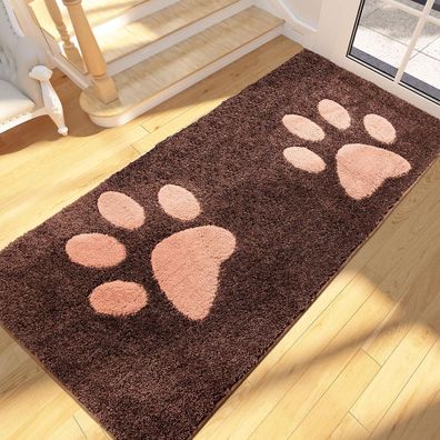 Schmutzfangmatte waschbar 80x178cm Fußmatte rutschfest wasserdicht Braun