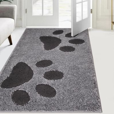 Fcsdetail Schmutzfangmatte waschbar Fußmatte 84x150cm rutschfest Grau Teppich