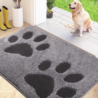 Schmutzfangmatte waschbar 80x120cm rutschfest grau wasserdicht Hund Eingang