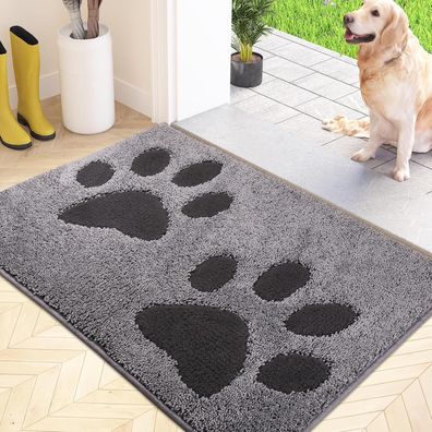Schmutzfangmatte waschbar 50x80cm Fußmatte rutschfest grau