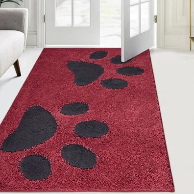 Schmutzfangmatte waschbar 84x150cm Fußmatte Sauberlaufmatte wasserdicht Rot