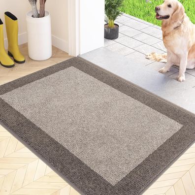 Schmutzfangmatte Innen 50x80cm rutschfest waschbar Hund Eingang Haustür Beige