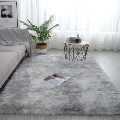 Pauwer Plüsch Shaggy Teppich 120x160cm Seidig Glatte Bodenteppichmatte