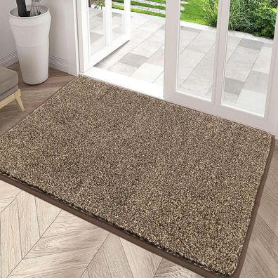Pauwer Schmutzfänger Fußmatte 80x120cm Khaki waschbar rutschfest