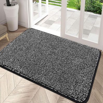 Schwarze Eingangstürmatte 45x70cm Rutschfester Waschbarer Schmutzfänger
