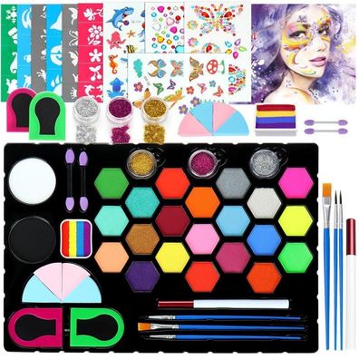 Janolia Gesichtsfarbe Kinderschminken Set 23 Farben Fasching Wasserbasis