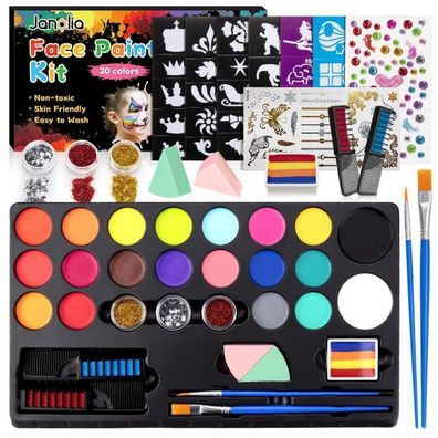 Janolia Gesichtsfarbe Kinderschminken Set Bodypainting Farben 20 Farben