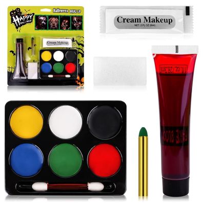 SFX Makeup Kit Halloween Schminke Set Kunstblut 6 Farben Gesicht Body Painting