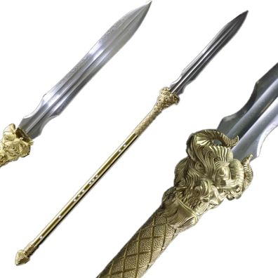 123cm Damaskus Stahl Speer Abnehmbar Kuhkopf Kupfer Flöte 2.7kg