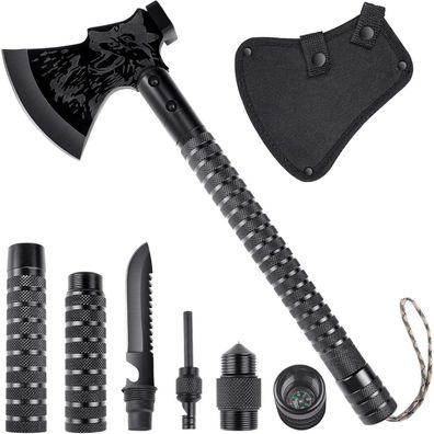 Survival Axt 10in1 Spaltaxt Camping Beil Multitool Outdoor Messer Kompass