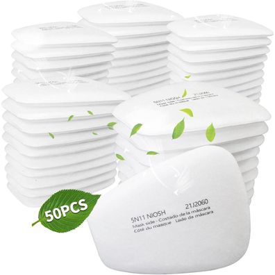 50x Filter-Baumwoll-Atemschutzmasken passend für Gasmaske Serie 6000 6100 6200