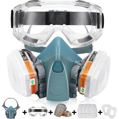 Chemikalien Atemschutzmaske Filterbox 8 Stück Baumwolle Brille Schutzgas