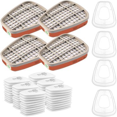 6001 Atemschutzmaske Filter Set gegen Organische Dämpfe, Baumwollfilter - 60