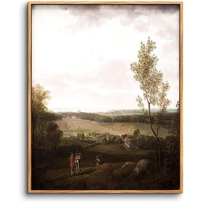 Vintage Leinwand Bilder 20x25 cm Natur Landschaft Holzrahmen-Wanddekoration